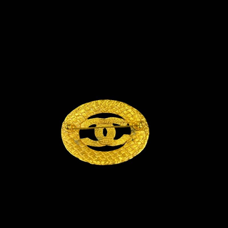 CHANEL Coco Brooch, Gold-tone Hardware, Gold, Alloy, Brooch