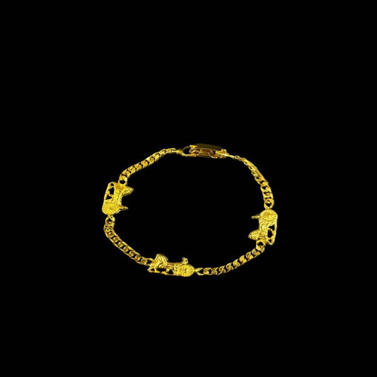 CELINE Bracelet, Gold-plated, Gold-tone Hardware, Gold, Alloy, Bracelet