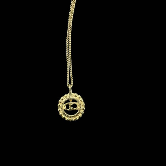 Dior Necklace, Gold-tone Hardware, Gold, Alloy with Rhinestones, Necklace