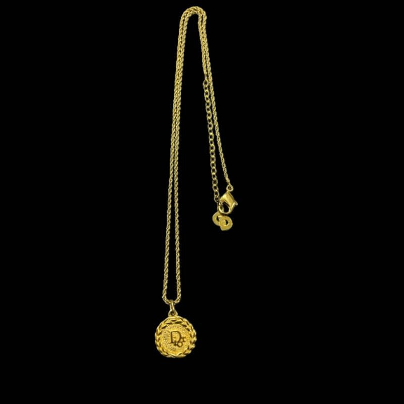 Dior Necklace, Gold-tone Hardware, Gold, Alloy with Rhinestones, Necklace