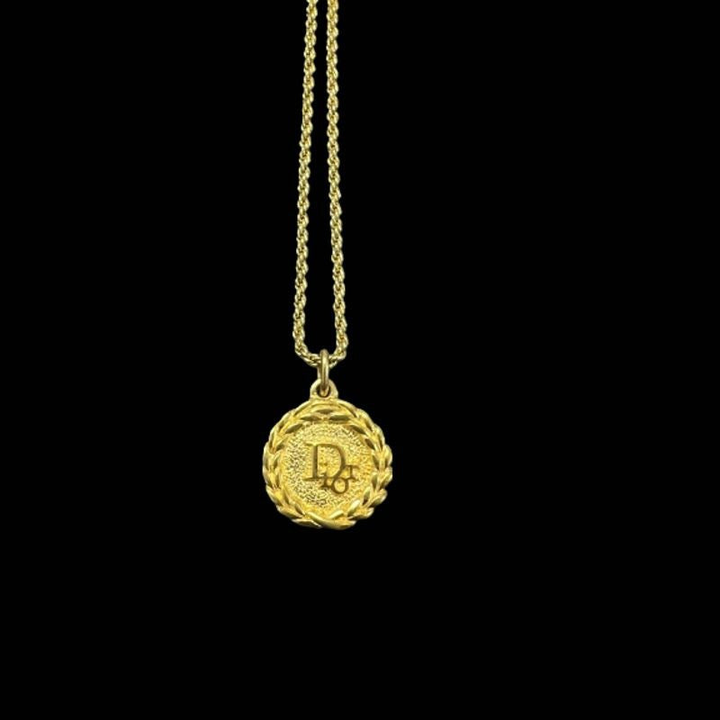 Dior Necklace, Gold-tone Hardware, Gold, Alloy with Rhinestones, Necklace
