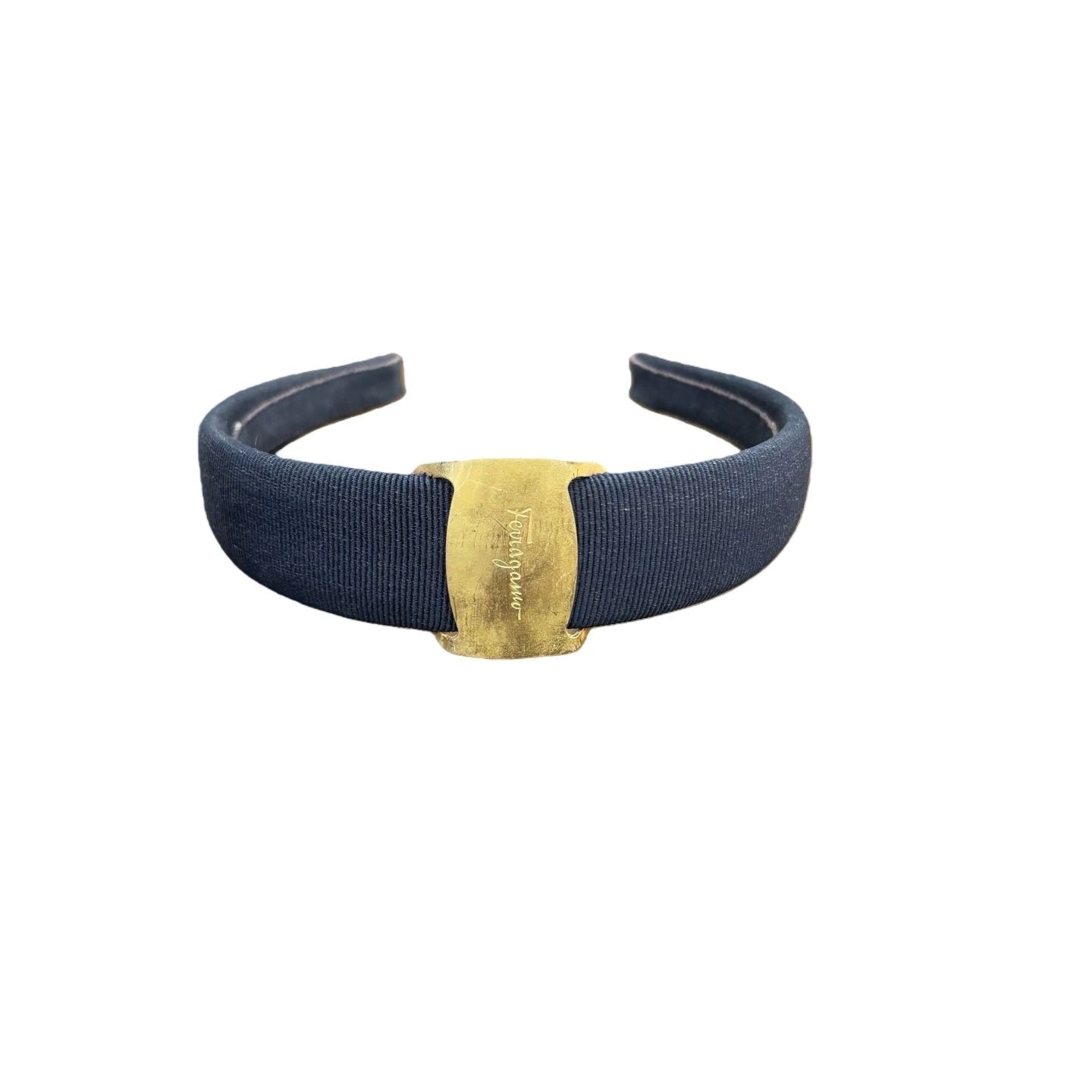 Ferragamo Black Canvas Hair Clip