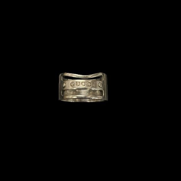 GUCCI Logo Vis Ring, Silver, SV925 Sterling Silver, GUCCI Silver 925 Ring