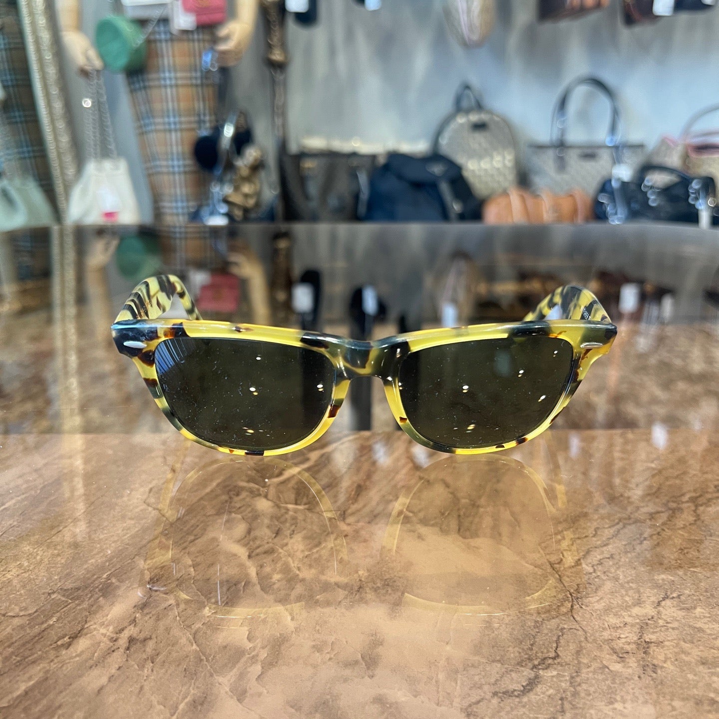 Ray-Ban Sunglasses, Tortoiseshell Pattern, Yellow, Sunglasses