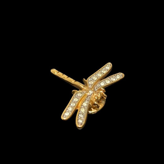 Swarovski Swarovski Pin Brooch Dragonfly Gold Gold Alloy Dragonfly Brooch