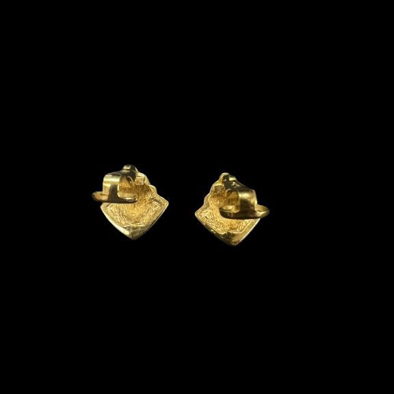 DIOR Dior Earrings Rhinestone Gold Hardware Gold Alloy Clip-On Earrings
