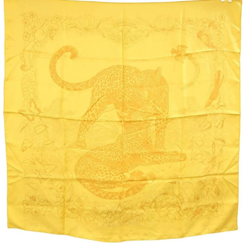 Hermes Hermes Carre Scarf Yellow Yellow Silk Satin Hermes Scarf