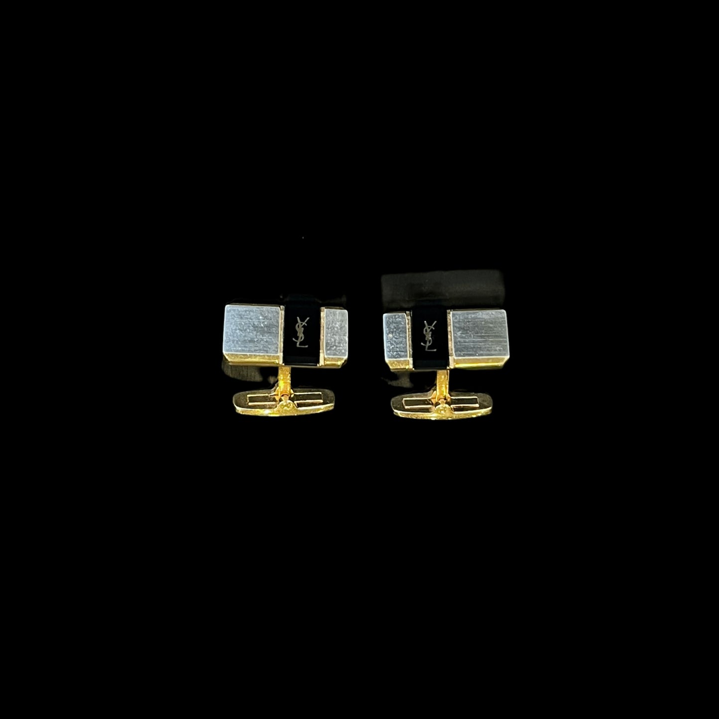 Yves Saint Laurent Yves Saint Laurent Cufflinks Gold Hardware Set of 2 Accessories
