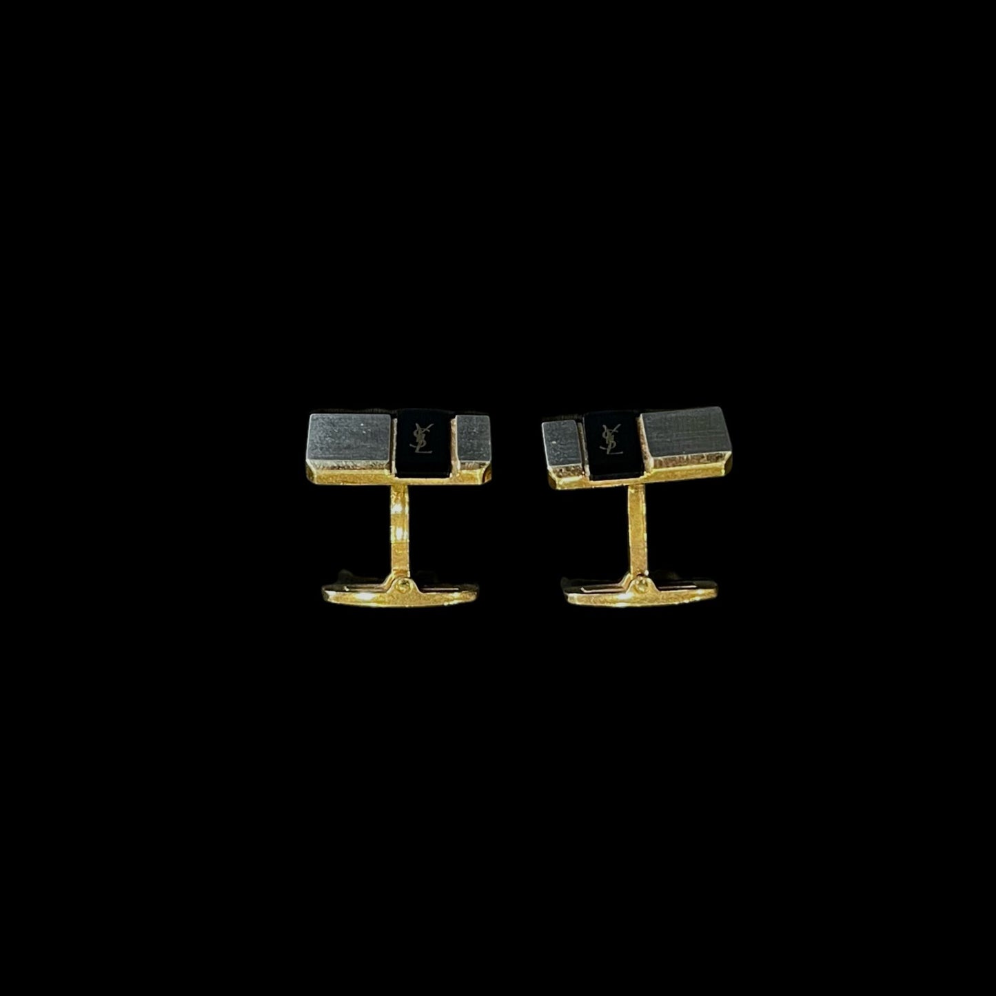 Yves Saint Laurent Yves Saint Laurent Cufflinks Gold Hardware Set of 2 Accessories