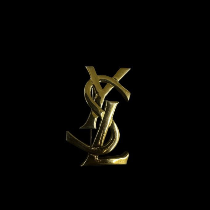 Yves Saint Laurent Yves Saint Laurent YSL Brooch Gold Hardware Gold Alloy Brooch
