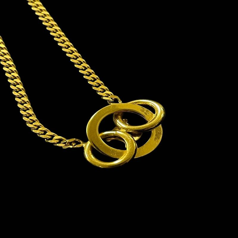 CELINE Celine Necklace Rhinestone Gold Alloy Necklace