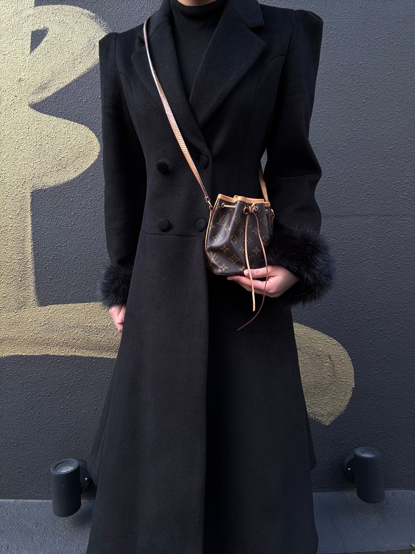 LOUIS VUITTON Nano Noe Monogram Shoulder Bag Brown LV Monogram PVC Shoulder Bag