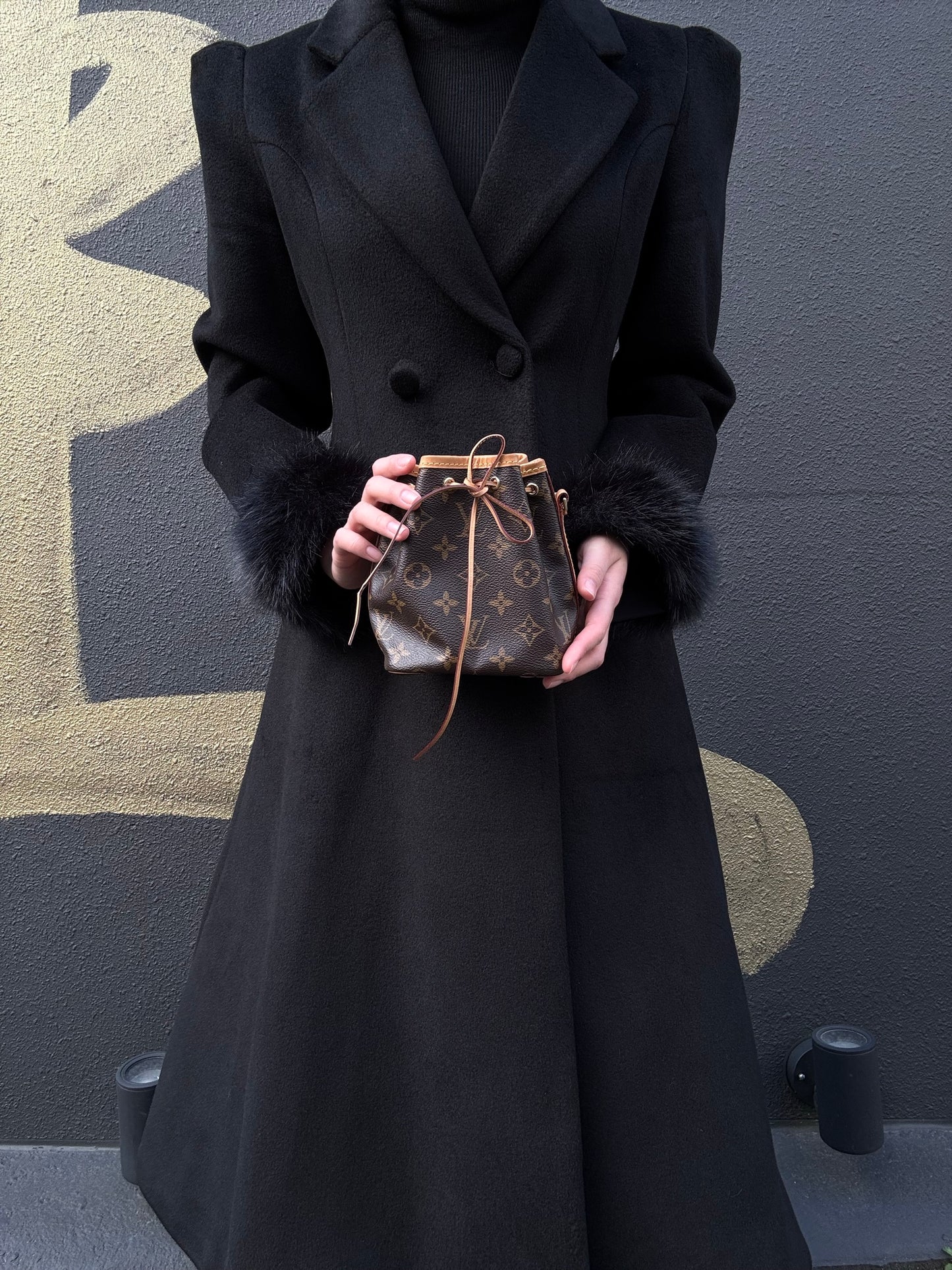 LOUIS VUITTON Nano Noe Monogram Shoulder Bag Brown LV Monogram PVC Shoulder Bag