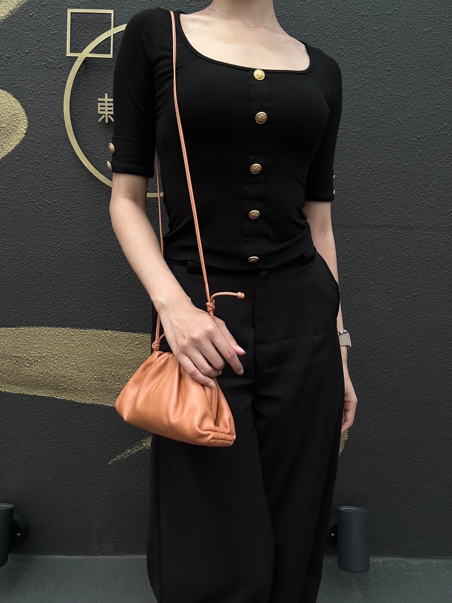 BOTTEGA VENETA Pouch Leather Handbag Orange