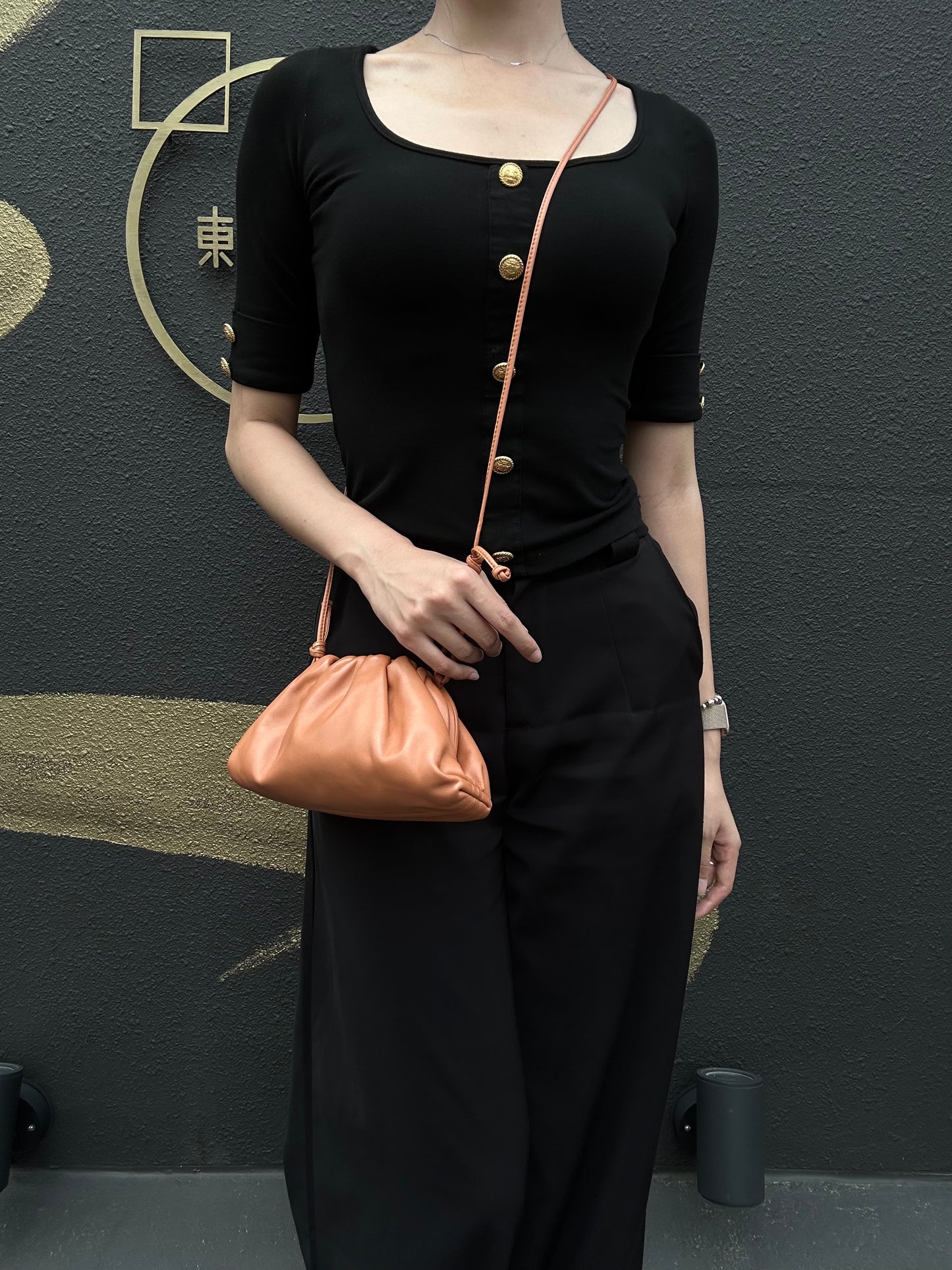 BOTTEGA VENETA Pouch Leather Handbag Orange