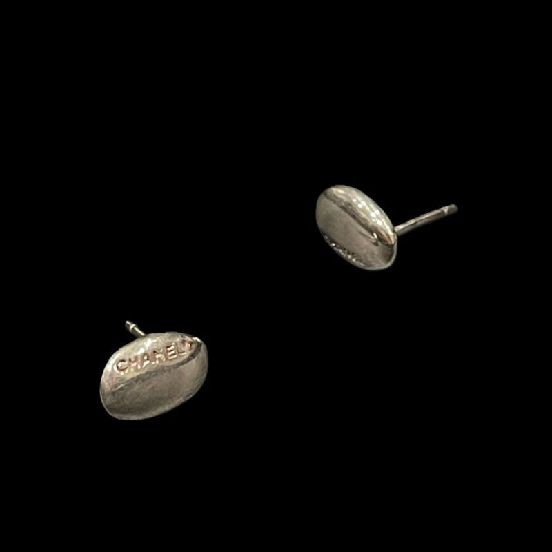 CHANEL earrings, 925 silver, stud earrings with bead design