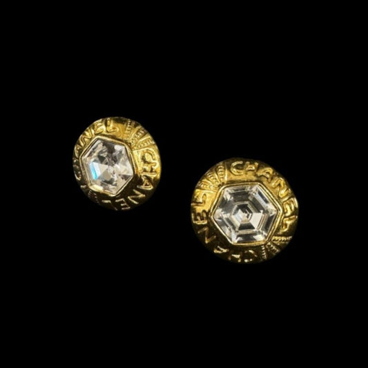 CHANEL earrings, gold, alloy, clip-on