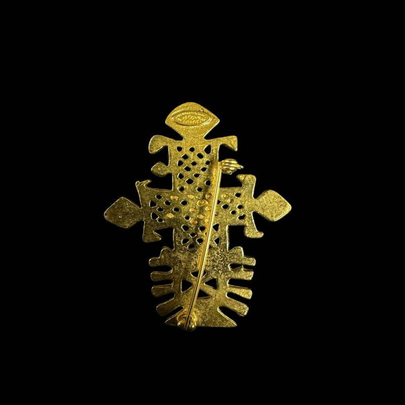 CHANEL brooch, gold, gold-tone, alloy
