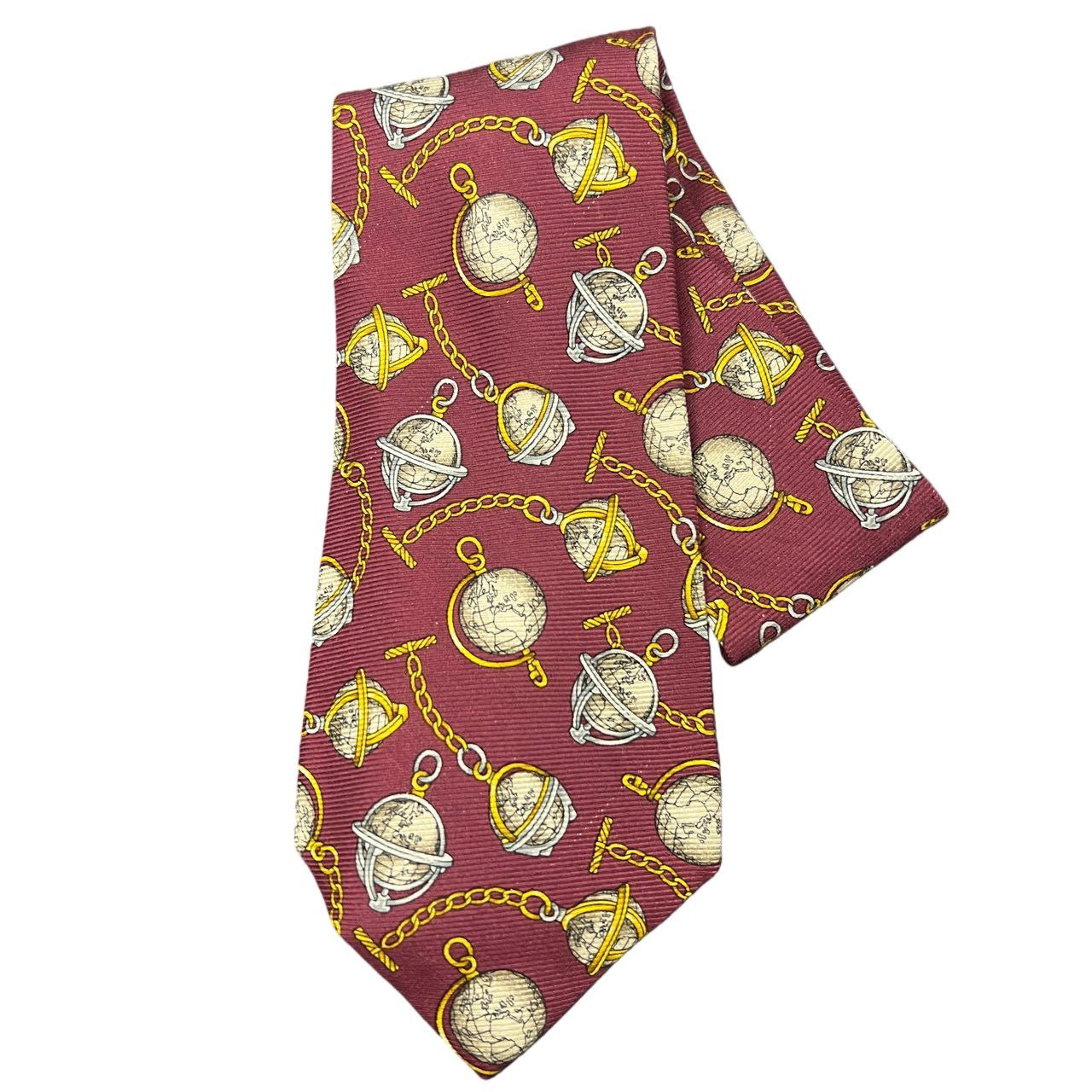 CHANEL tie, burgundy, with tag