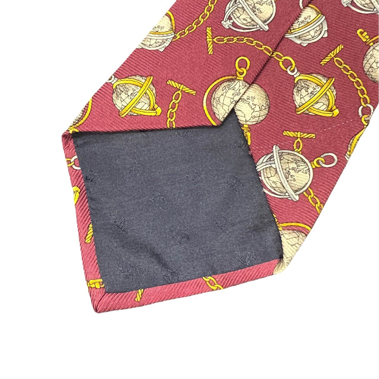 CHANEL tie, burgundy, with tag
