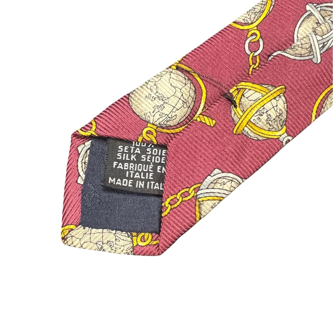 CHANEL tie, burgundy, with tag