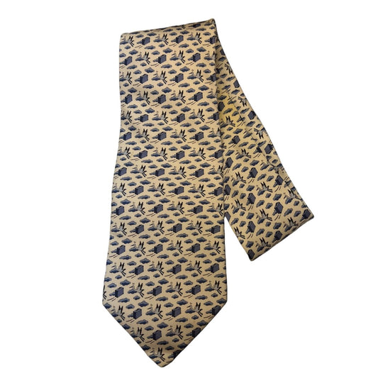 HERMES Hermes Tie White Tone With Tag