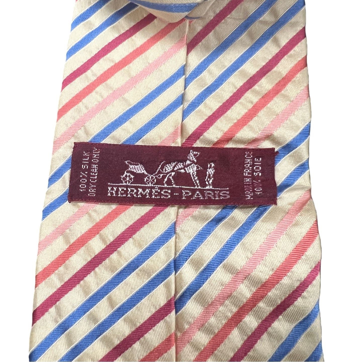 HERMES tie, white-toned, with tag