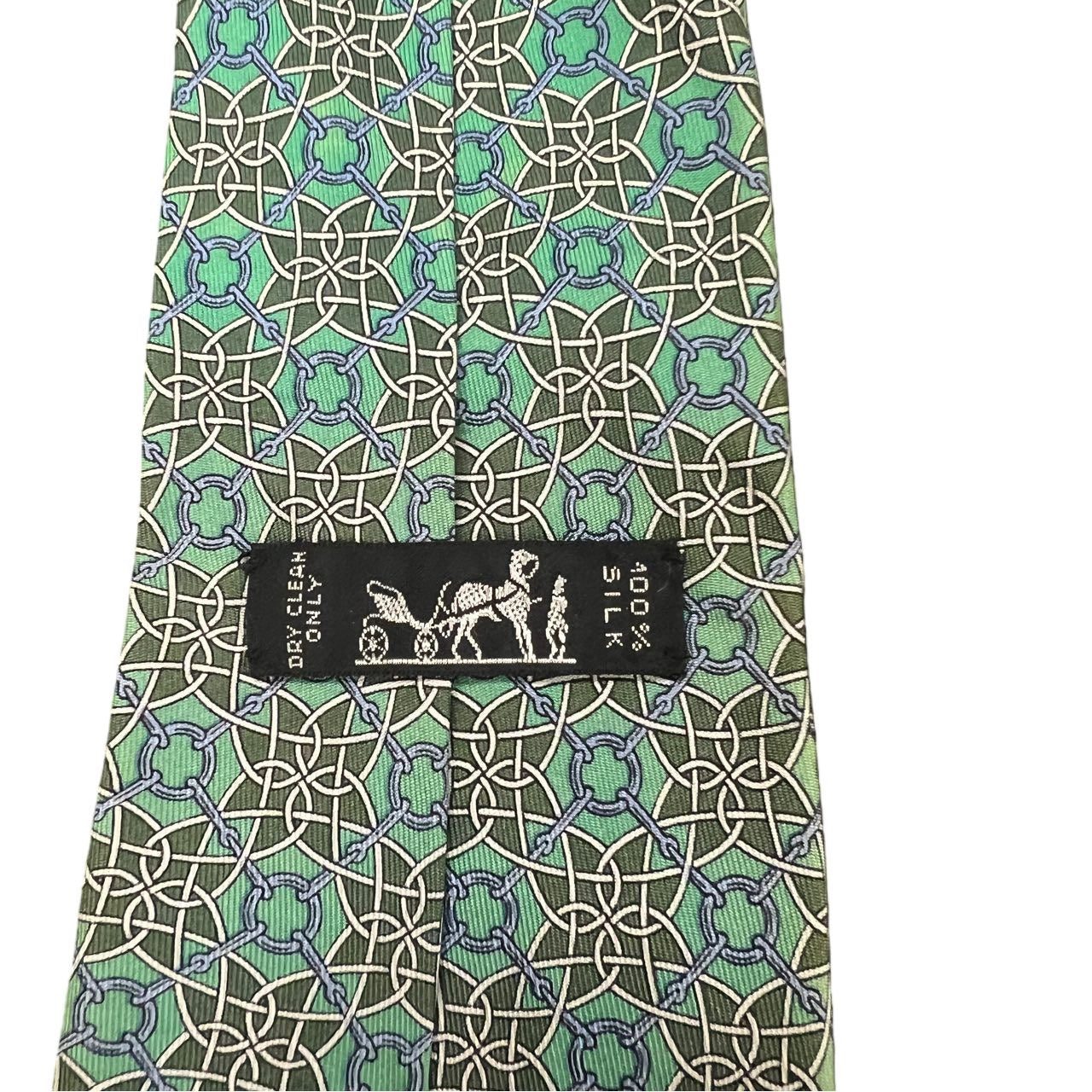 HERMES tie, green, with tag