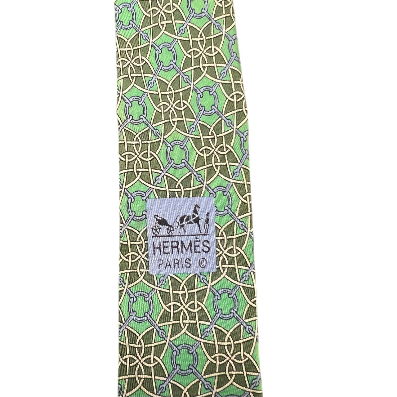HERMES tie, green, with tag