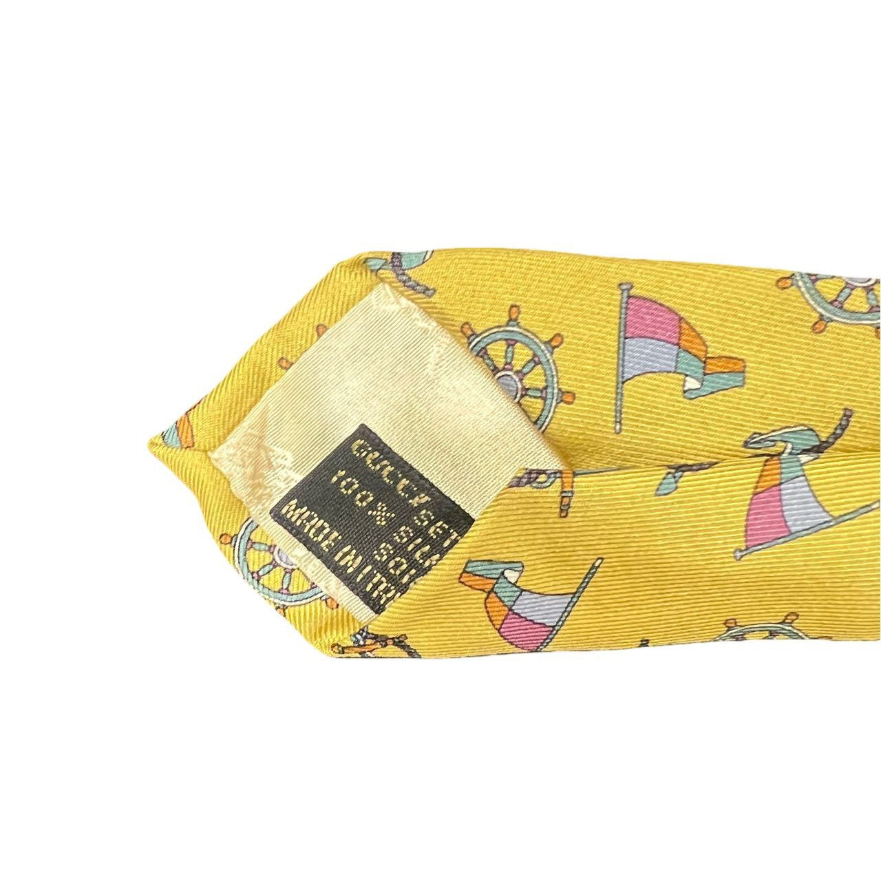 GUCCI tie, yellow-toned, with tag