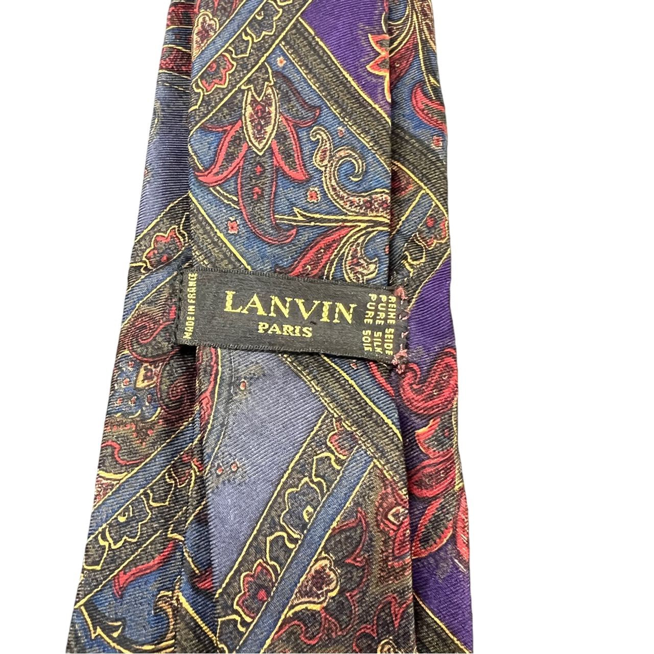 LANVIN tie, purple-toned, with tag