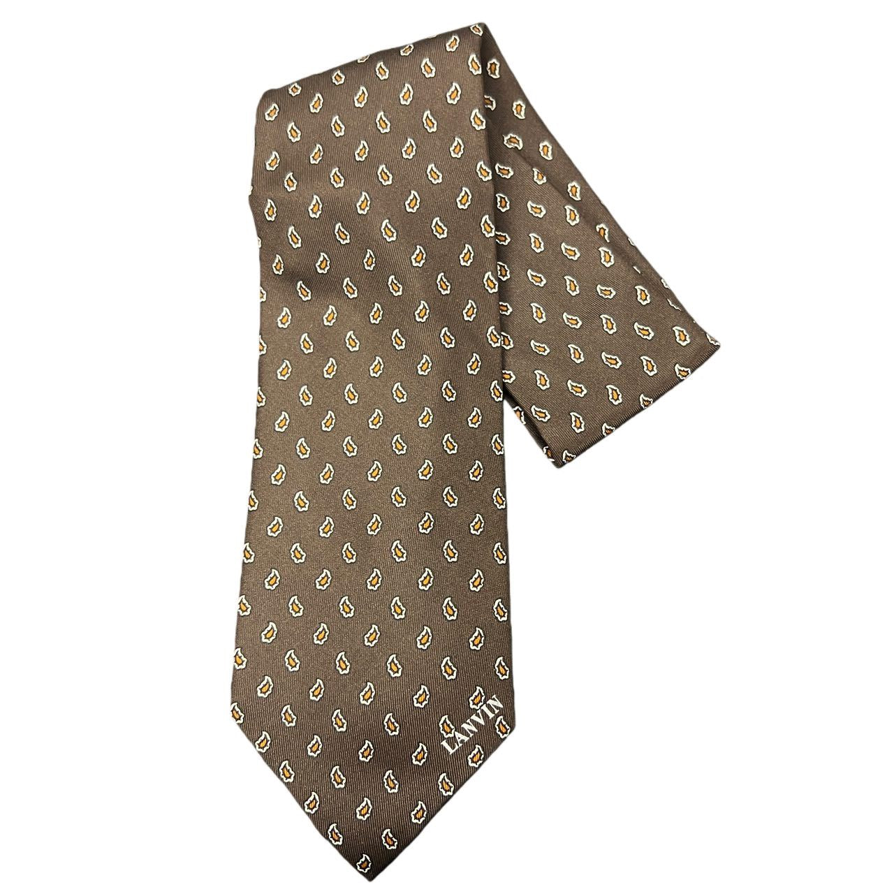 LANVIN tie, brown-toned, with tag