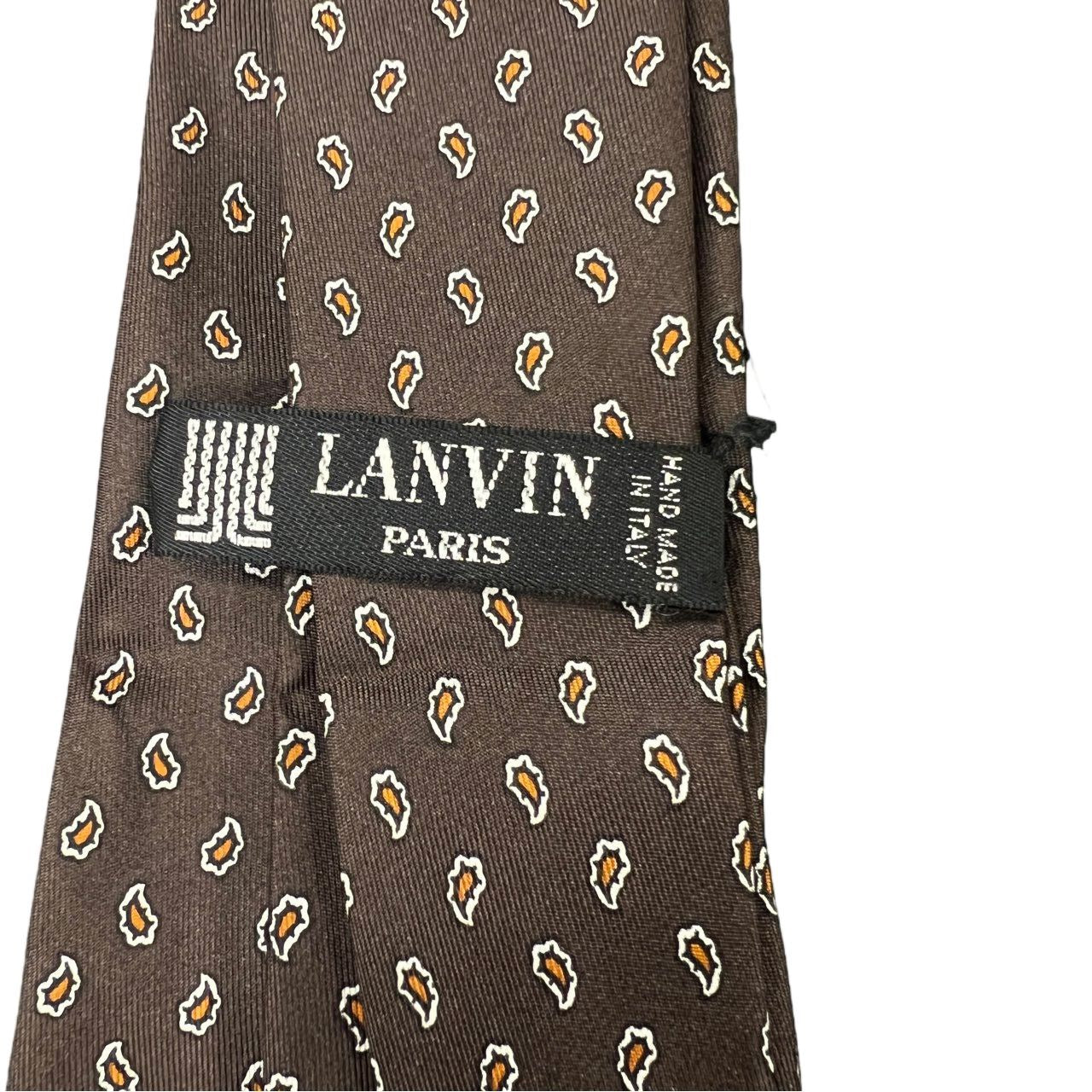 LANVIN tie, brown-toned, with tag