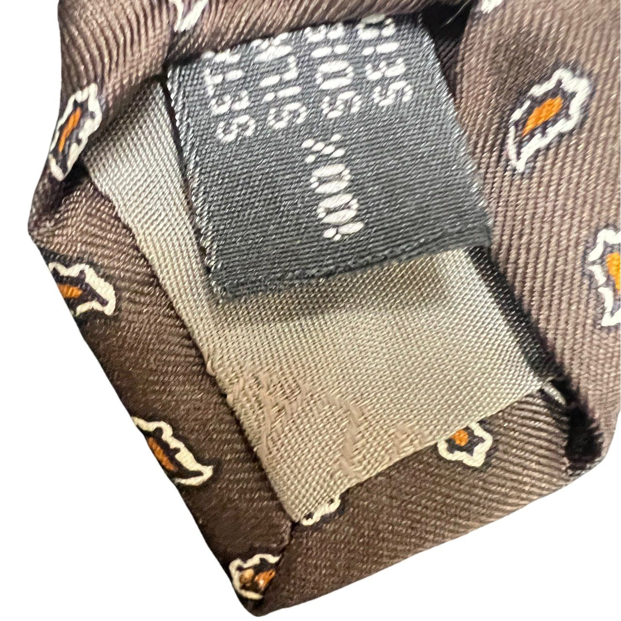 LANVIN tie, brown-toned, with tag