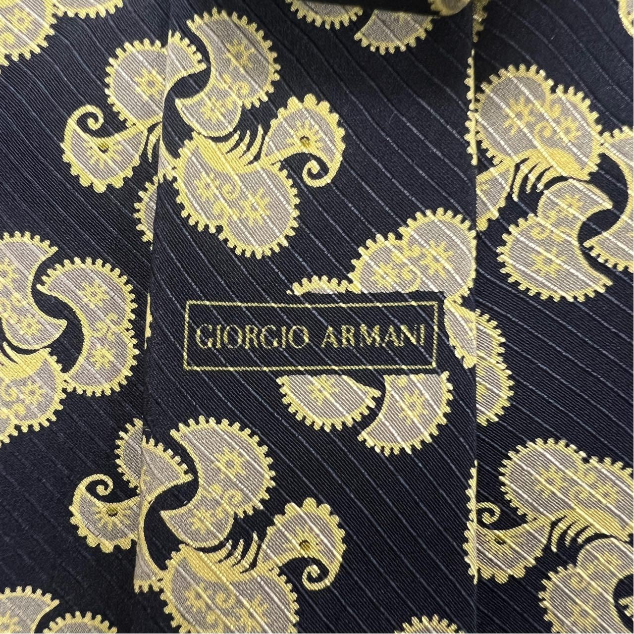GIORGIO ARMANI tie, navy-toned, with tag