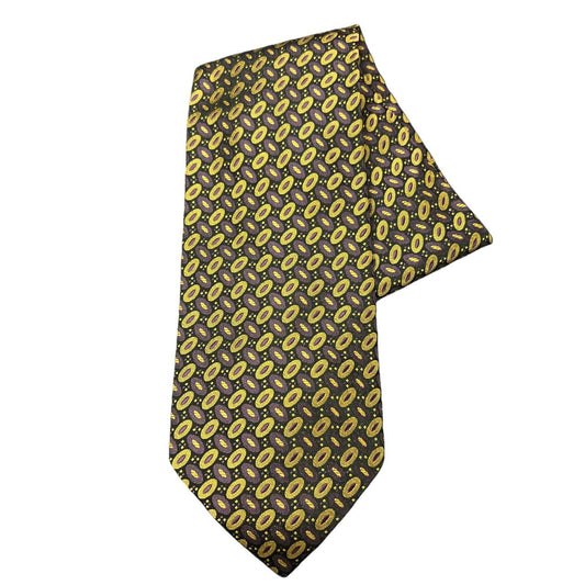 YSL tie, gold and purple, with tag