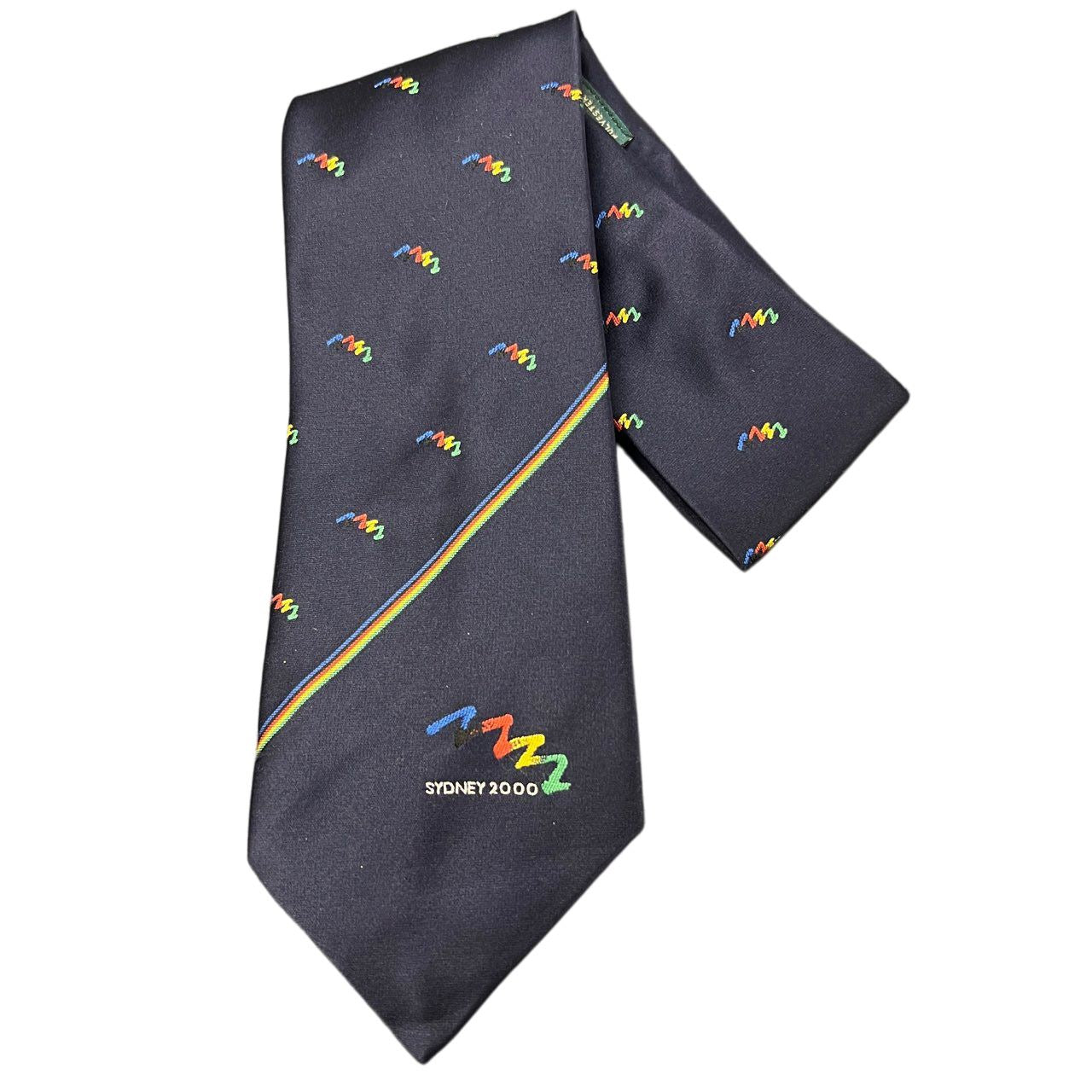 John & Lois Sydney 2000 Olympic Games tie, navy blue, polyester, with tag