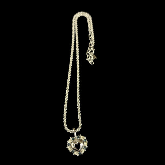 NINA RICCI necklace, silver hardware, heart-shaped