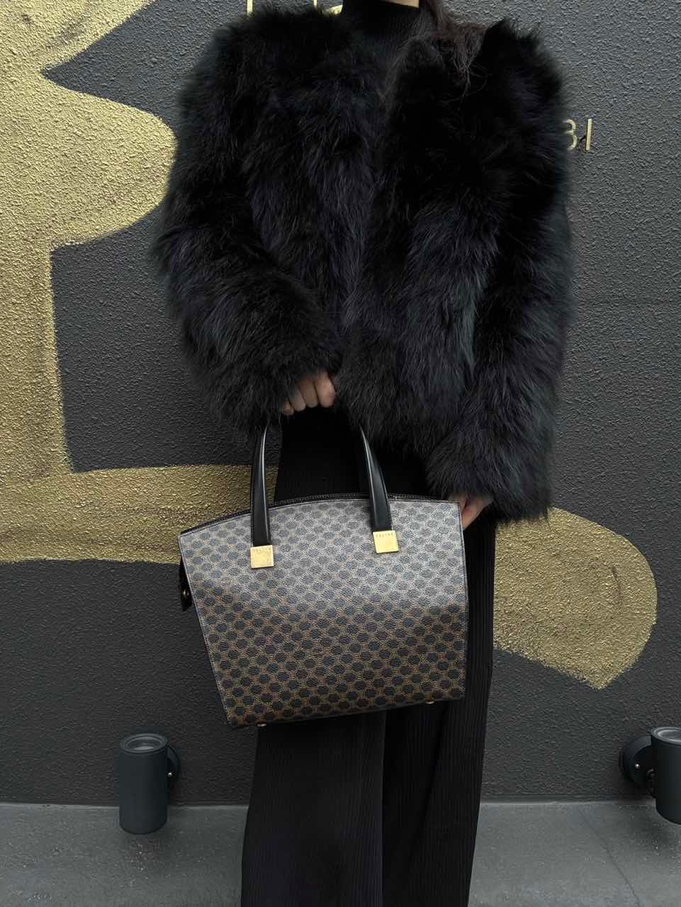 CELINE Handbag, Brown, Gold-Tone Hardware