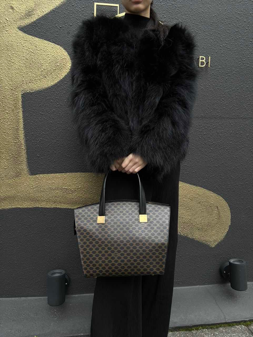 CELINE Handbag, Brown, Gold-Tone Hardware
