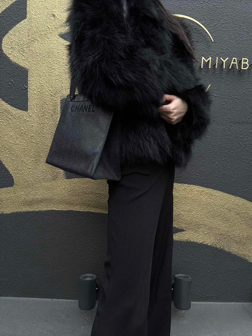 CHANEL Tote Bag Caviar Skin Black Gold Hardware CHANEL Black Calfskin Leather Tote Shoulder Bag