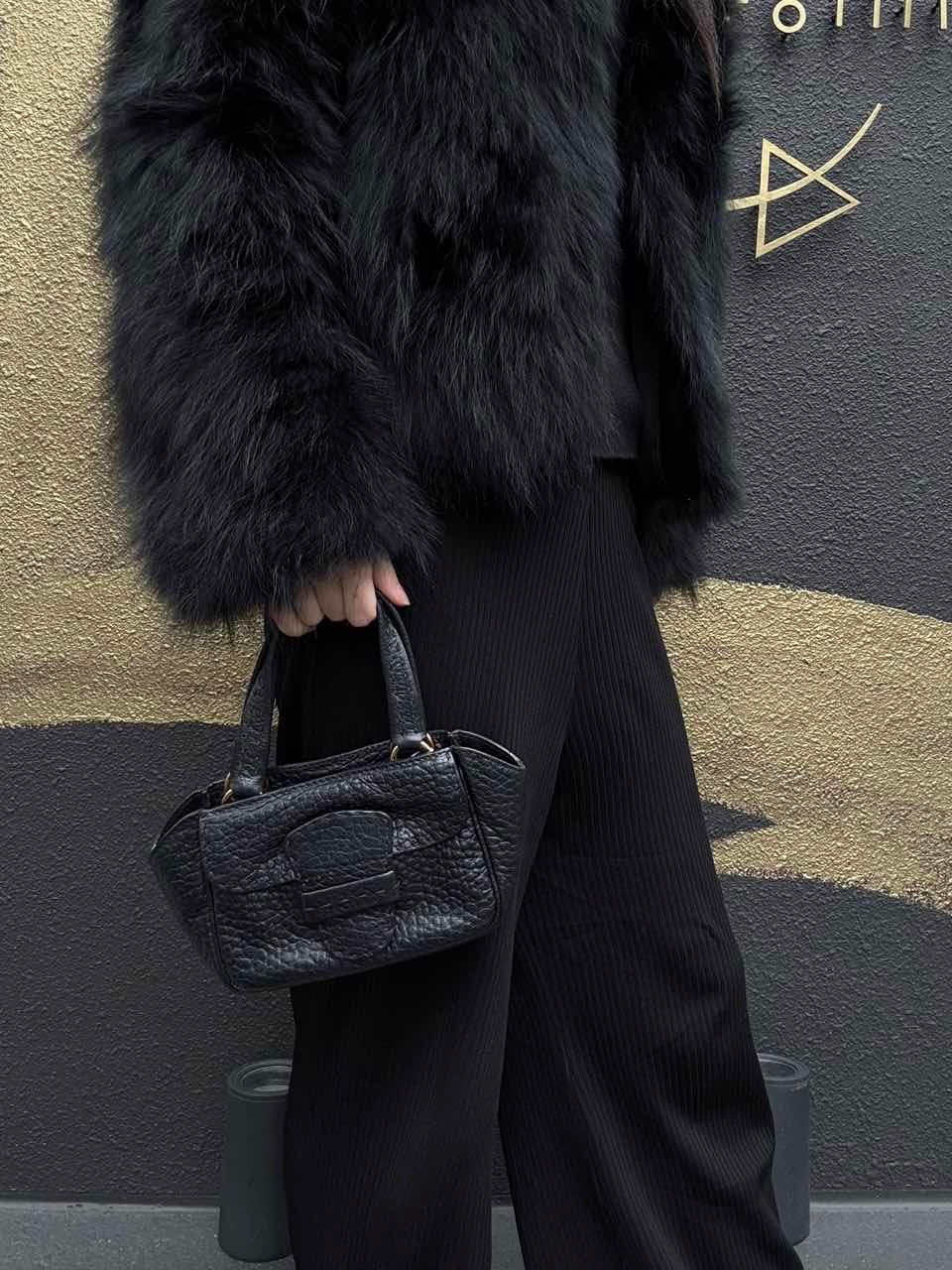 PRADA Prada Mini Tote Bag Leather Black PRADA Black Calfskin Handbag