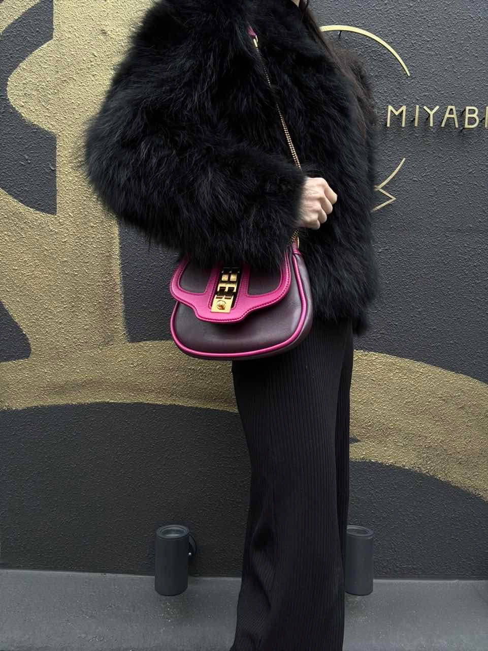 LOUIS VUITTON Trapezio Suhari Shoulder Bag, Prune Art Deco Pattern, Purple Color Block, Limited Edition, Gold Hardware, Includes Box