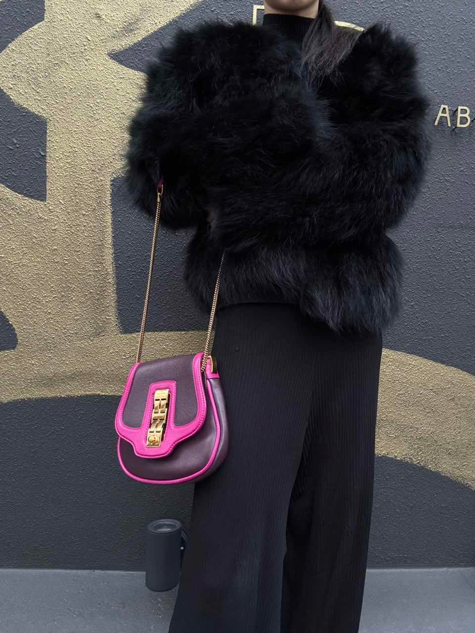 LOUIS VUITTON Trapezio Suhari Shoulder Bag, Prune Art Deco Pattern, Purple Color Block, Limited Edition, Gold Hardware, Includes Box