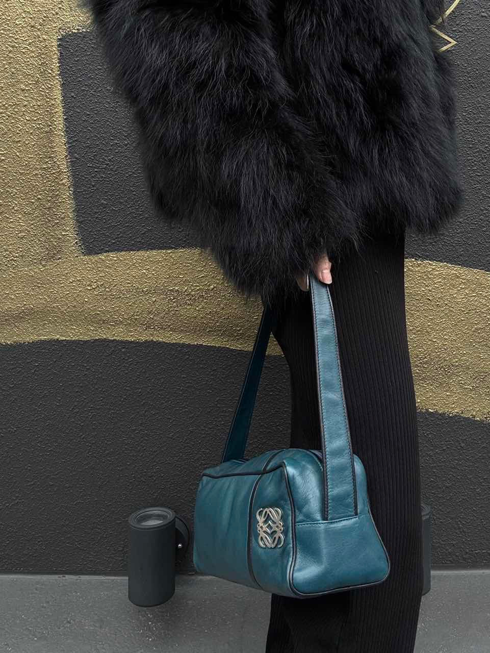 LOEWE Handbag, Lambskin, Blue, Shoulder Bag