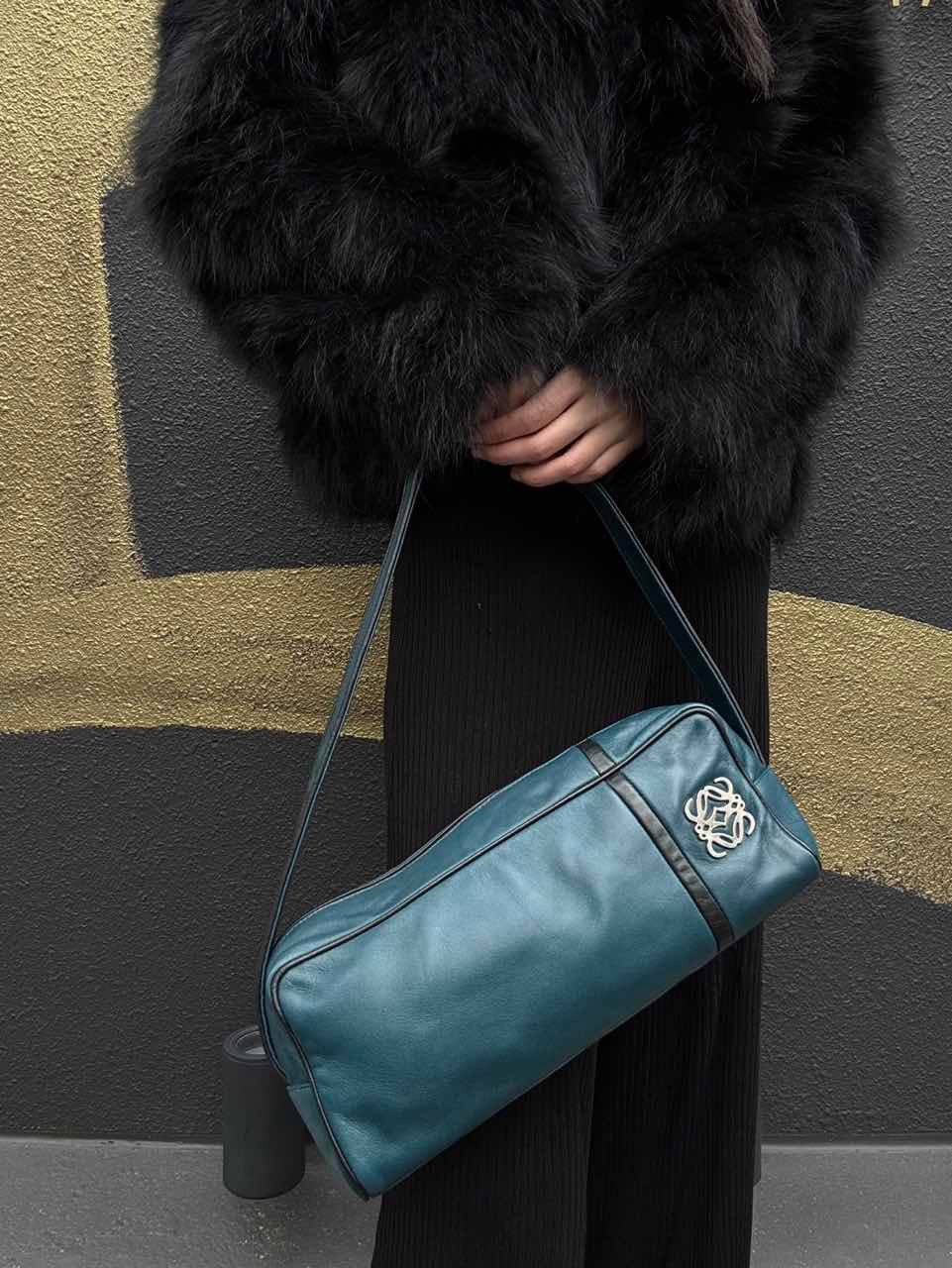 LOEWE Handbag, Lambskin, Blue, Shoulder Bag
