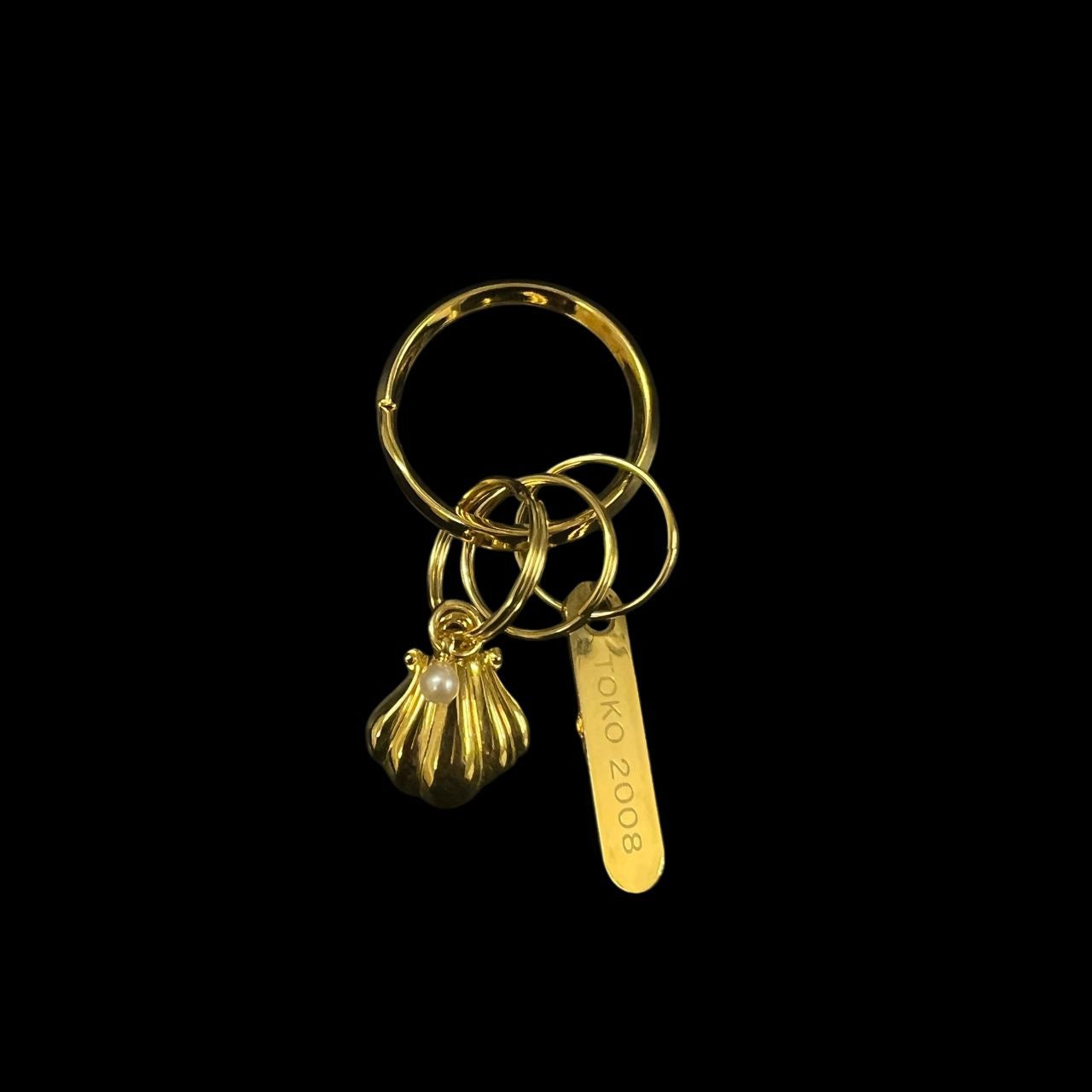 MIKIMOTO Key Ring, Gold Hardware
