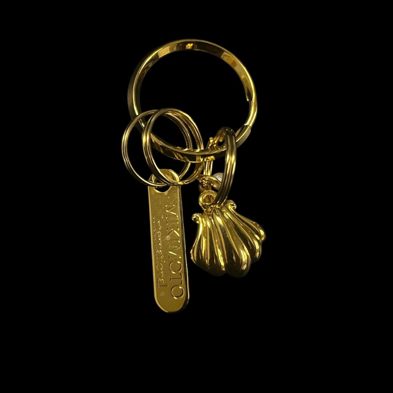 MIKIMOTO Key Ring, Gold Hardware