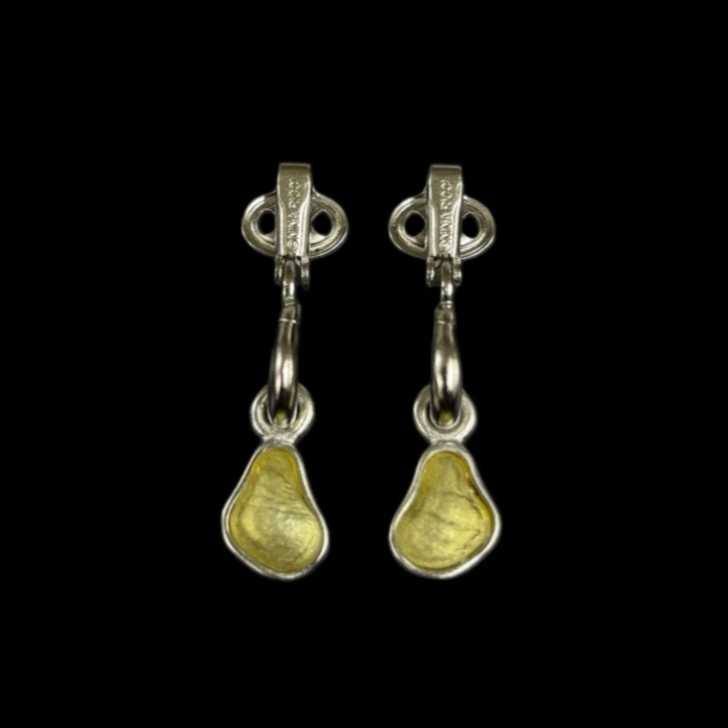NINA RICCI Earrings, Silver Hardware, Clip-On Earrings