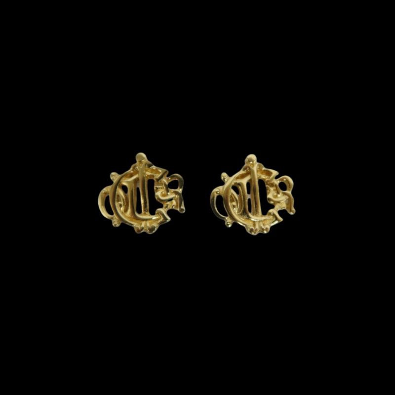 DIOR Gold Tone Alloy Clip-On Earrings